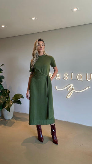 Vestido Moletom Faixa