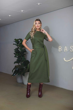 Vestido Moletom Faixa